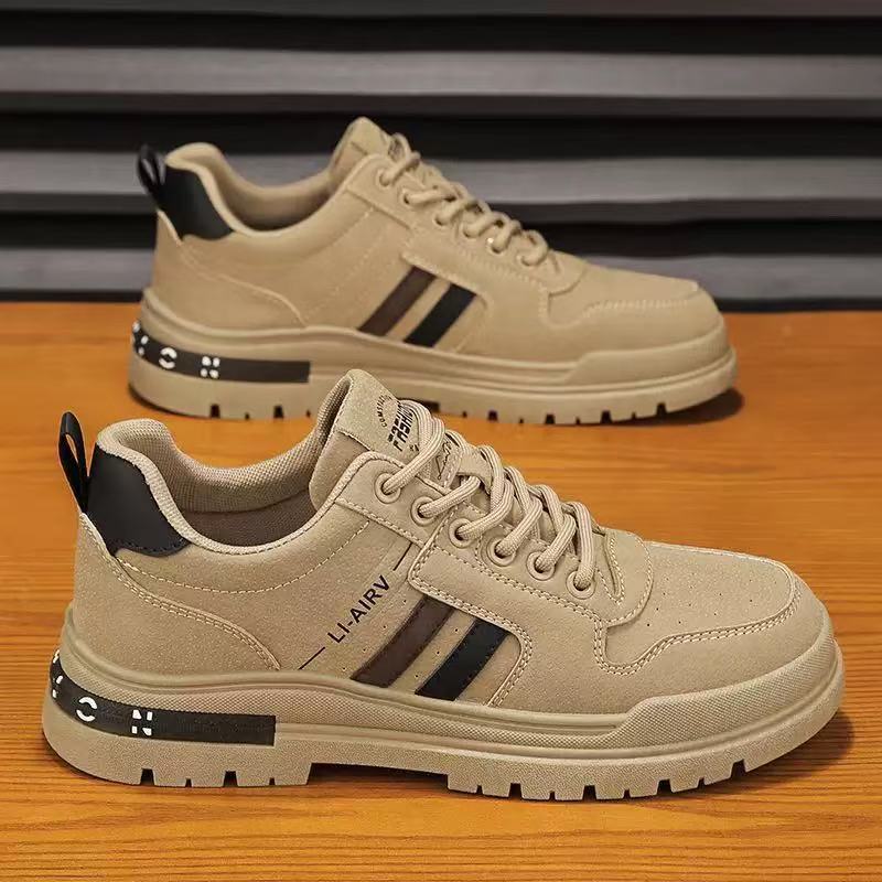 Sneaker Career - 春夏用プラスサイズシューズ アウトドア滑り止め作業靴 レザー スポーツシューズ 軽量で通気性のあるメンズスニーカー