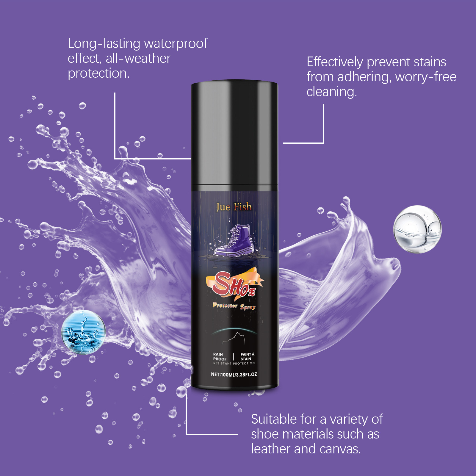 100ML 靴保護スプレー 汚れを落とす 長持ちする防雨防水 - Sneaker Protector Spray のレビューと価格