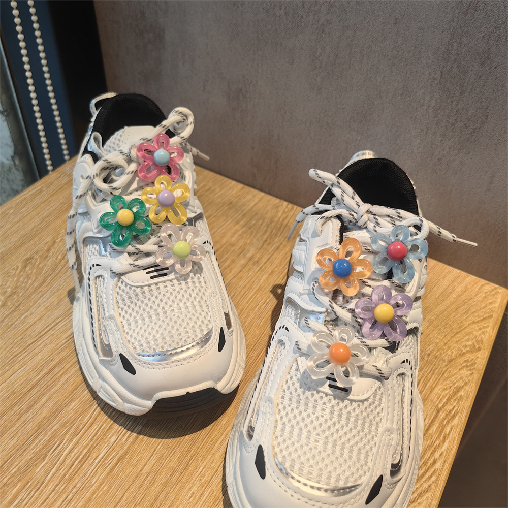 8 個のかわいい透明な花のチャームカラフルな花柄靴ひも装飾ス - Sneaker Care Accessories のレビューと価格