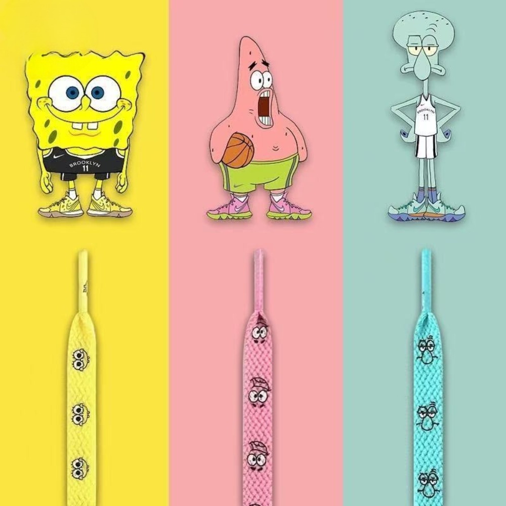 かわいいスポンジボブの靴ひも、ピンク、イエロー、ブルー、12 - Sneaker Care Accessories のレビューと価格