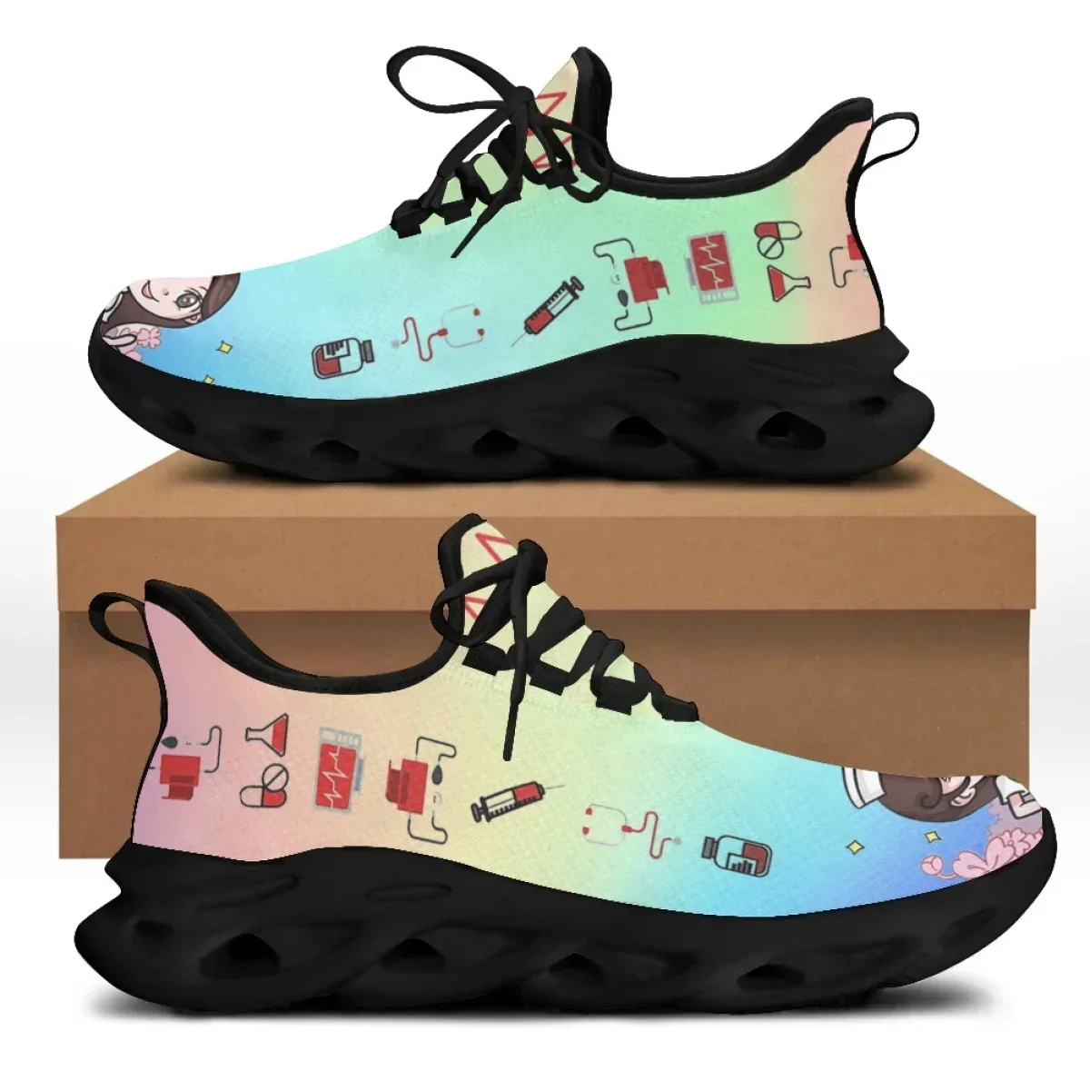 ブランドデザイン女性用医療プリントナースシューズソフトスポー - Sneaker Career のレビューと価格